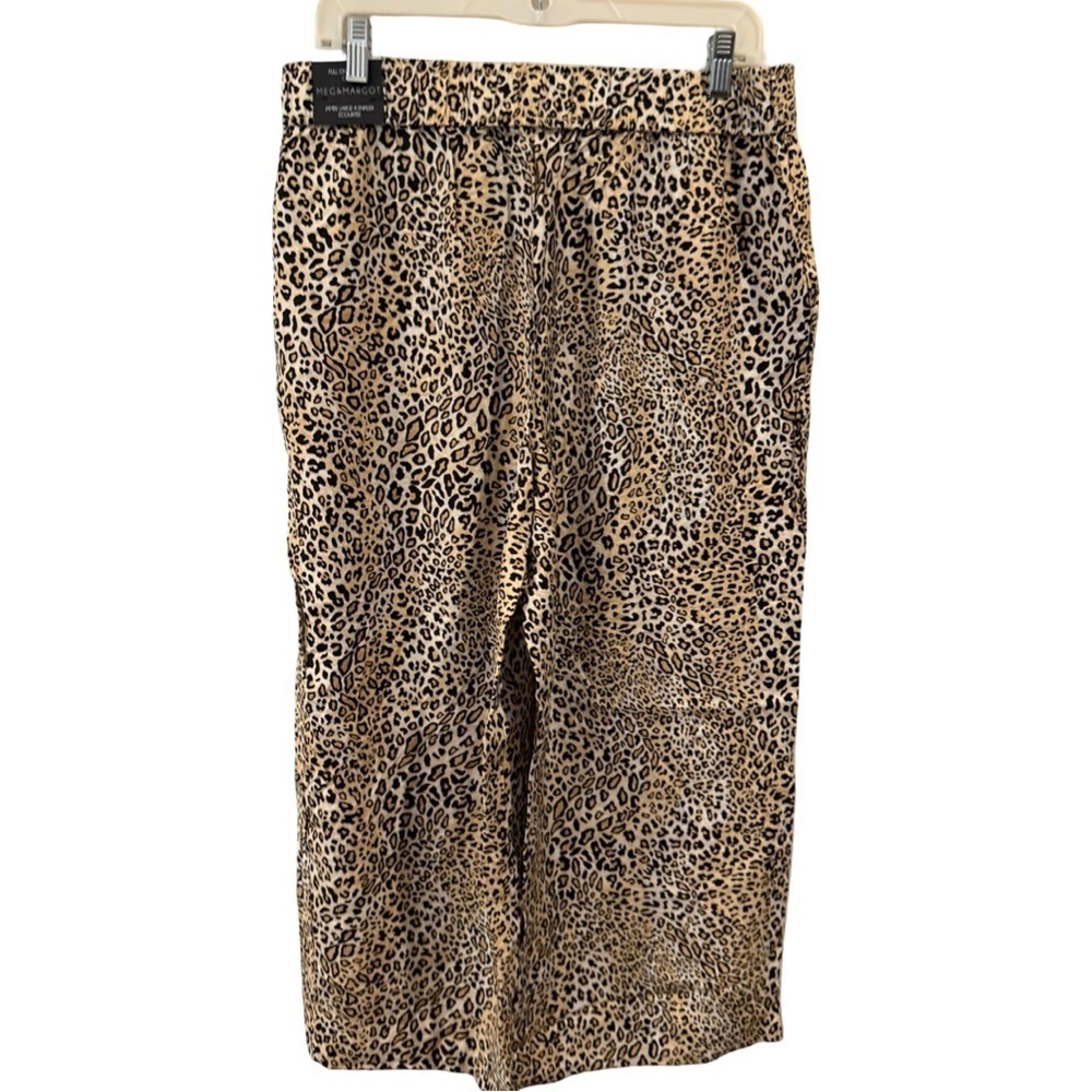 Meg and Margot Crop Leopard Print Wide-Leg Pants Size M NWT